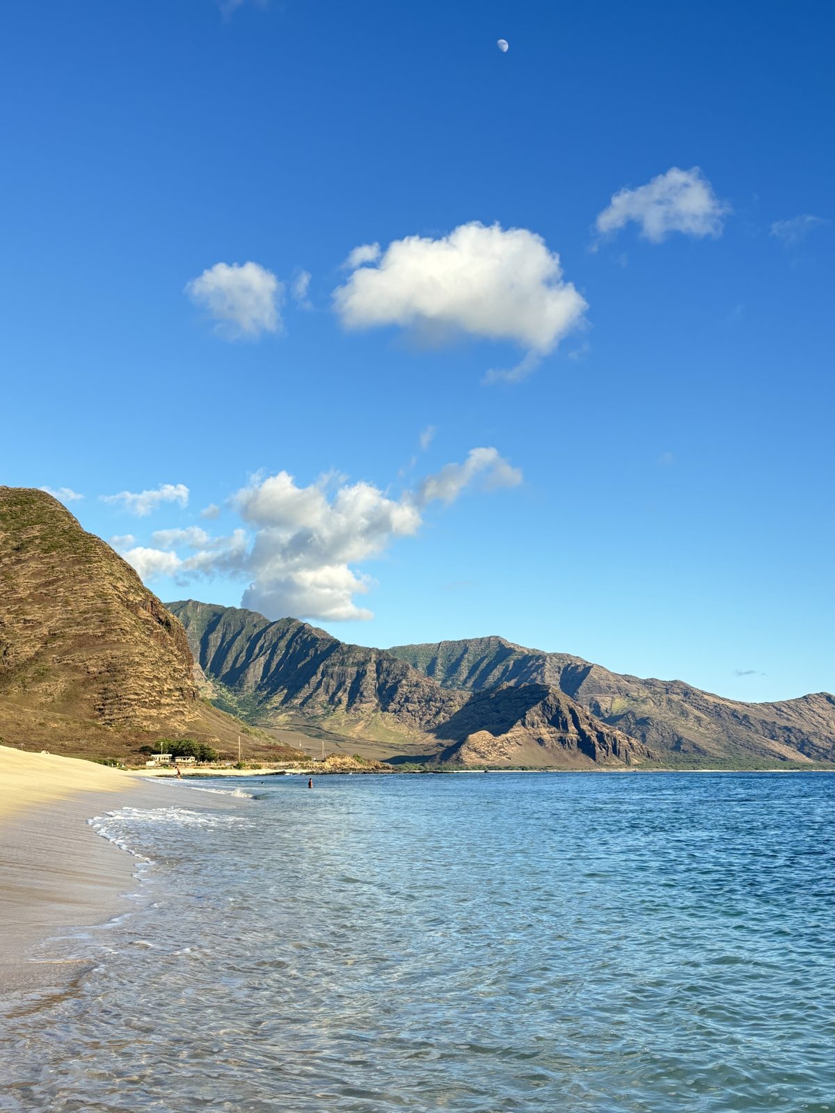 Coastline in Hawai‘i with mountains meeting the ocean