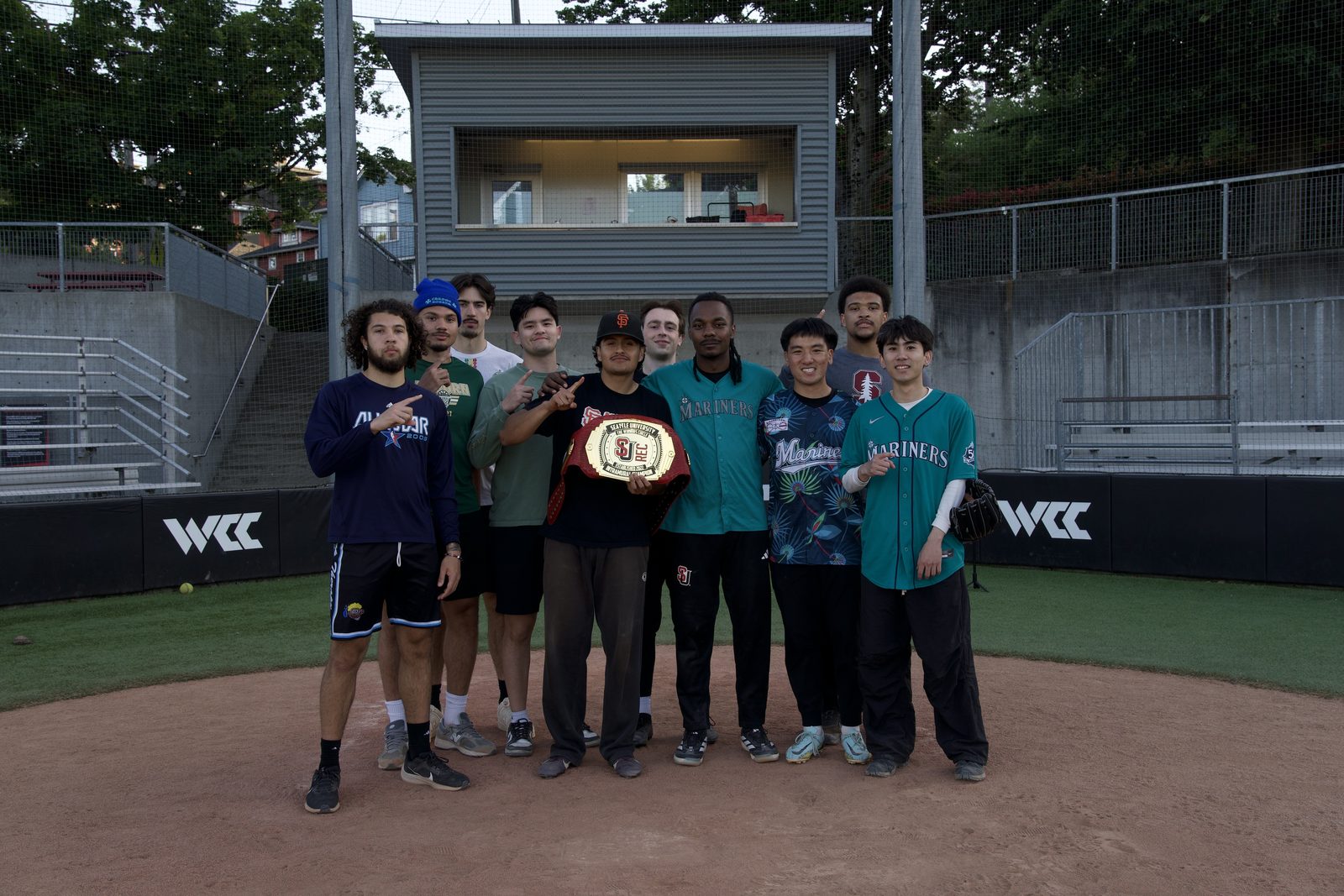 Intramural championship team with the champion's belt